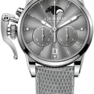 Graham Chronofighter 2cxbs.A02a Kello Harmaa / Nahka