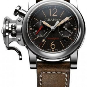 Graham Chronofighter Fortress 2crbs.B10a Kello Musta / Nahka