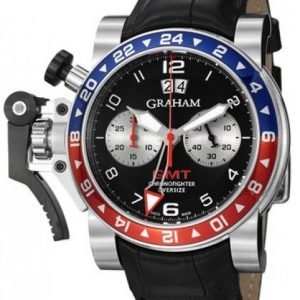 Graham Chronofighter Oversize 2ovhs.B39a Kello Musta / Nahka