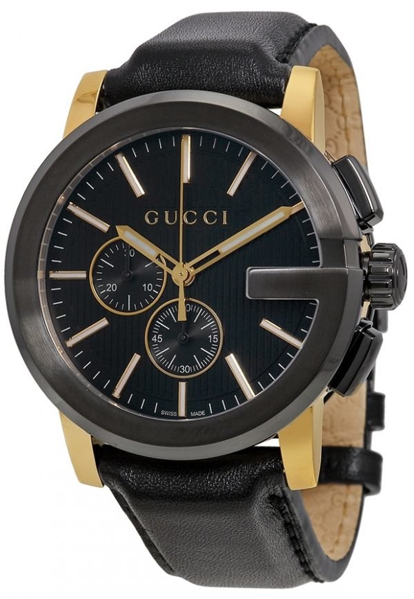 Gucci G Chrono Ya101203 Kello Musta / Nahka