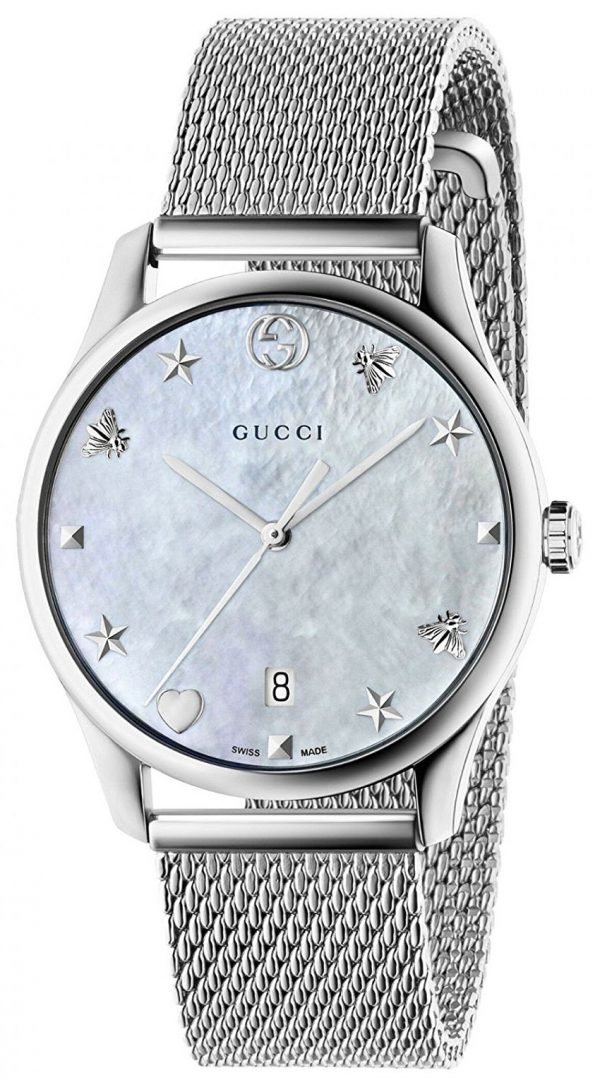 Gucci G-Timeless Ya1264040 Kello Valkoinen / Teräs