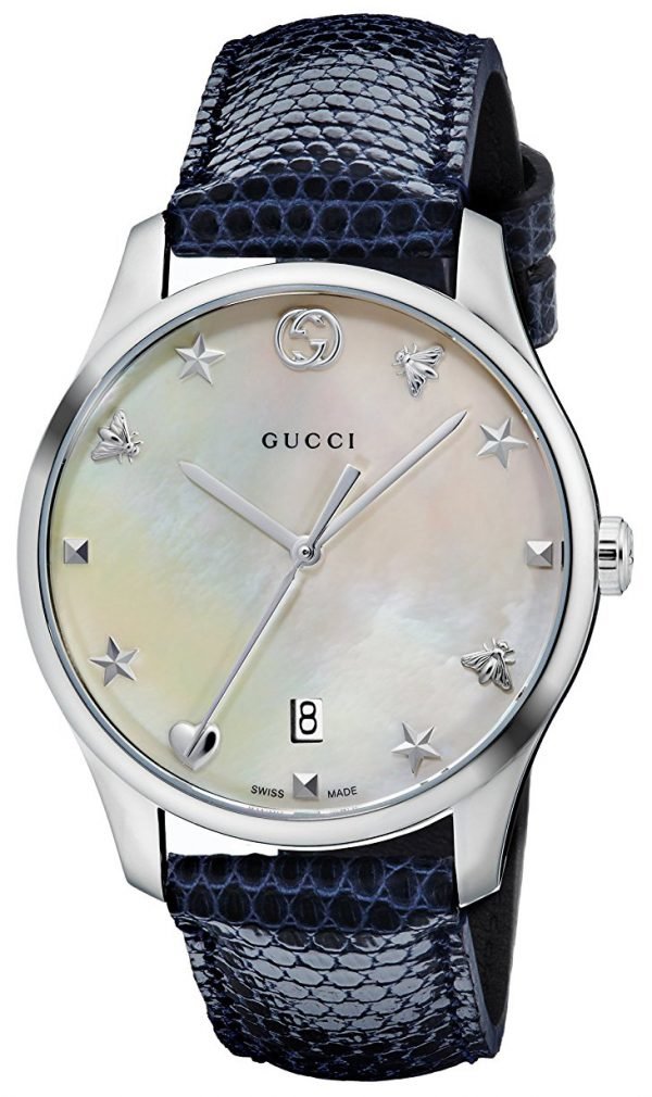 Gucci G-Timeless Ya1264049 Kello Valkoinen / Nahka