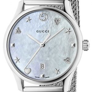 Gucci G-Timeless Ya126583 Kello Valkoinen / Teräs