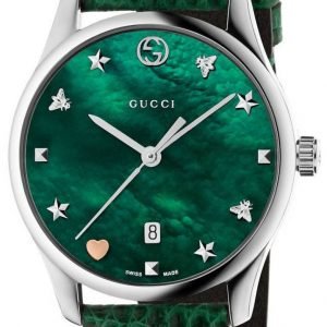 Gucci G-Timeless Ya126585 Kello Vihreä / Nahka