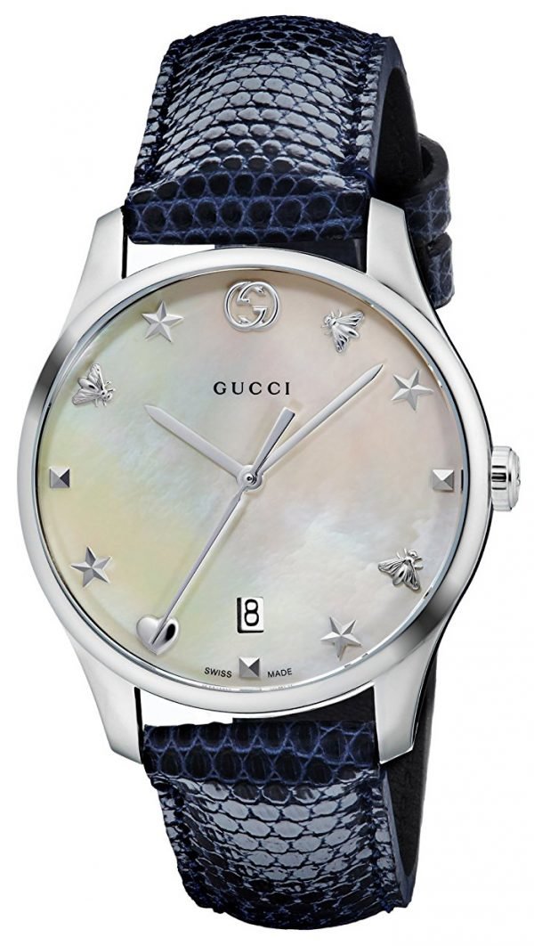 Gucci G-Timeless Ya126588 Kello Valkoinen / Nahka