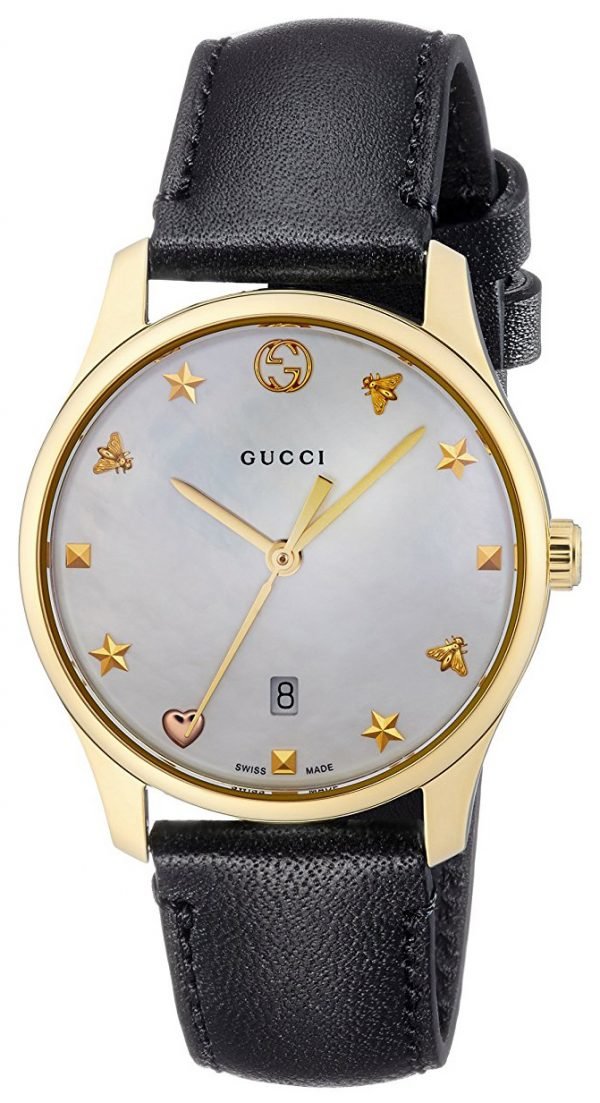 Gucci G-Timeless Ya126589 Kello Valkoinen / Nahka