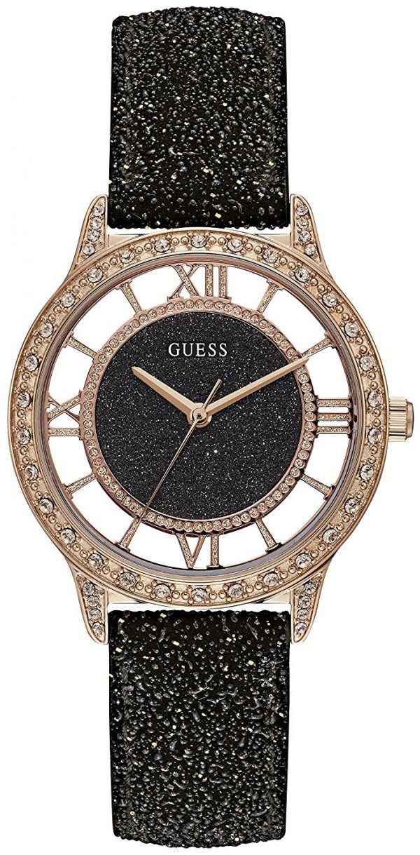 Guess Dress W1014l1 Kello Musta / Nahka