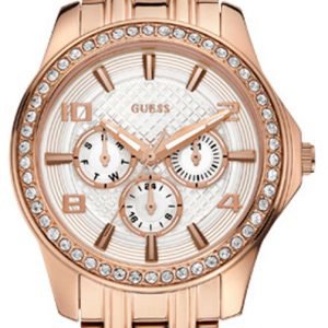 Guess Exec W0147l3 Kello Valkoinen / Punakultasävyinen