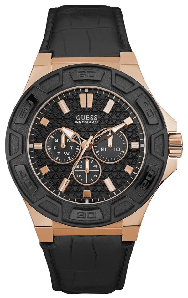 Guess Force W0674g6 Kello Musta / Nahka