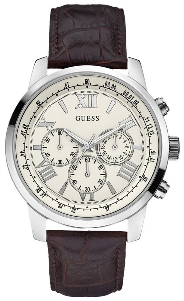 Guess Horizon W0380g2 Kello Valkoinen / Nahka