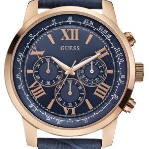 Guess Horizon W0380g5 Kello Sininen / Nahka