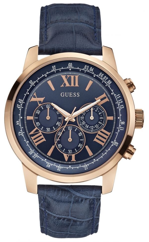 Guess Horizon W0380g5 Kello Sininen / Nahka