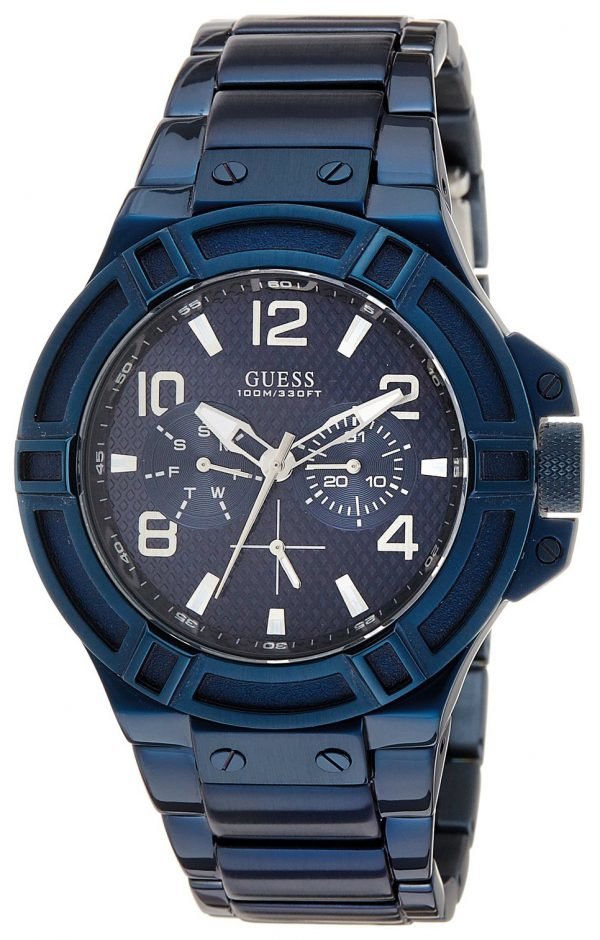 Guess Rigor W0218g4 Kello Sininen / Teräs