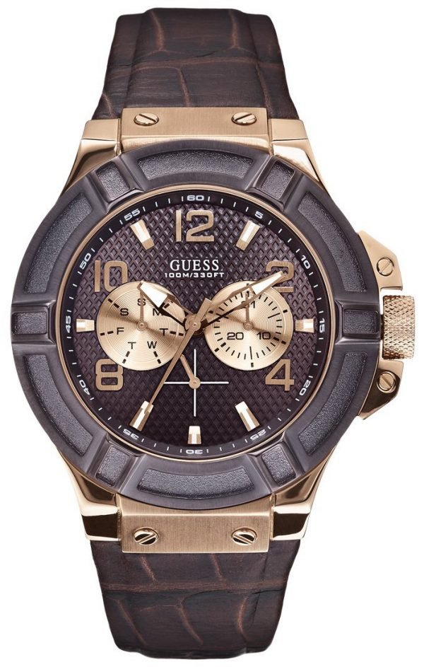 Guess Sporty W0040g3 Kello Ruskea / Nahka