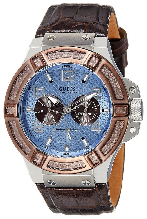 Guess W0040g10 Kello Sininen / Nahka