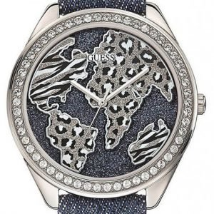 Guess W0504l1 Kello Sininen / Nahka