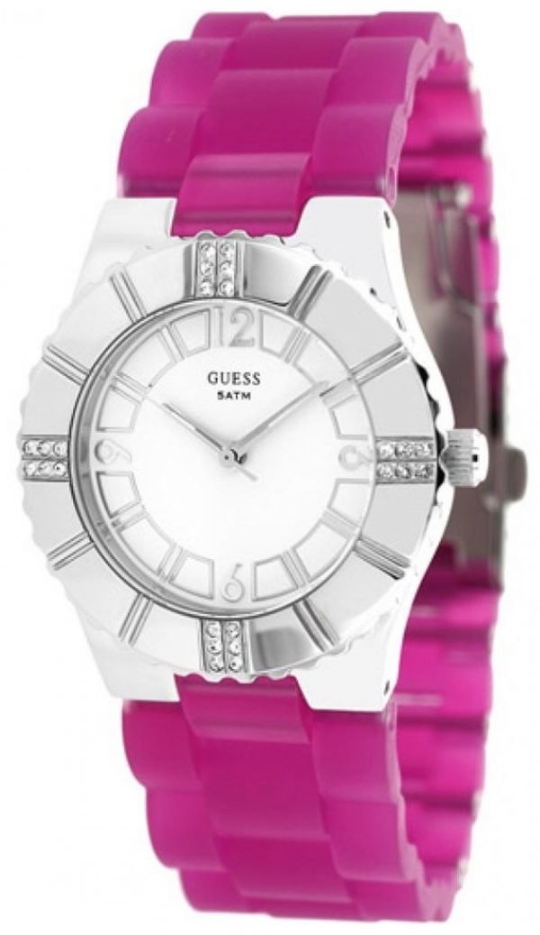 Guess W95087l1 Kello Valkoinen / Kumi