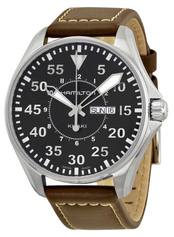 Hamilton Khaki Aviation H64611535 Kello Musta / Nahka