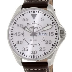 Hamilton Khaki Aviation H64611555 Kello Valkoinen / Nahka