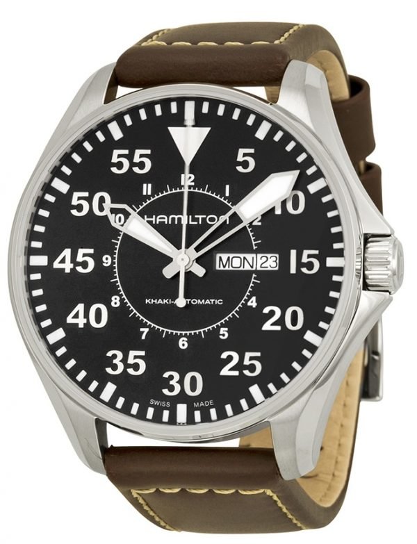 Hamilton Khaki Aviation H64715535 Kello Musta / Nahka