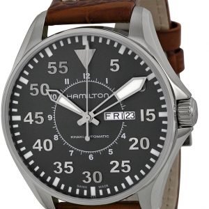 Hamilton Khaki Aviation H64715885 Kello Harmaa / Nahka