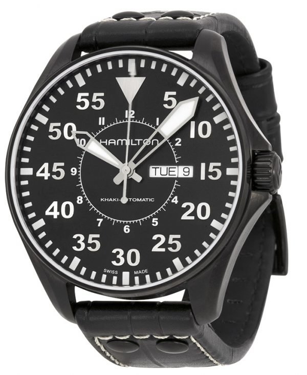 Hamilton Khaki Aviation H64785835 Kello Musta / Nahka