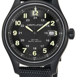 Hamilton Khaki Field Titanium H70575733 Kello Musta / Tekstiili