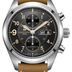 Hamilton Khaki H71616535 Kello Musta / Nahka