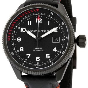 Hamilton Khaki H76695733 Kello Musta / Nahka