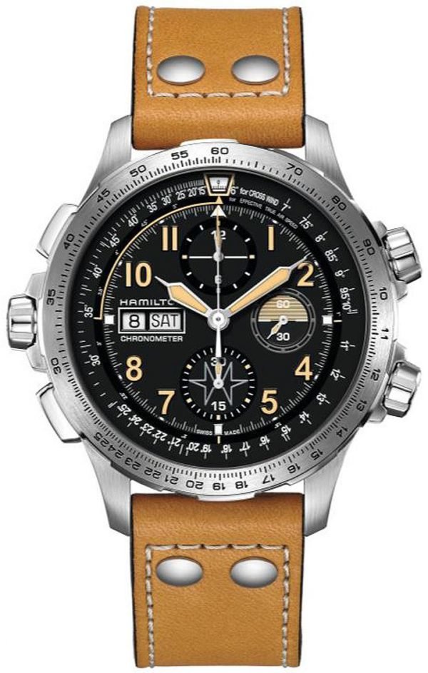 Hamilton Khaki H77796535 Kello Musta / Nahka