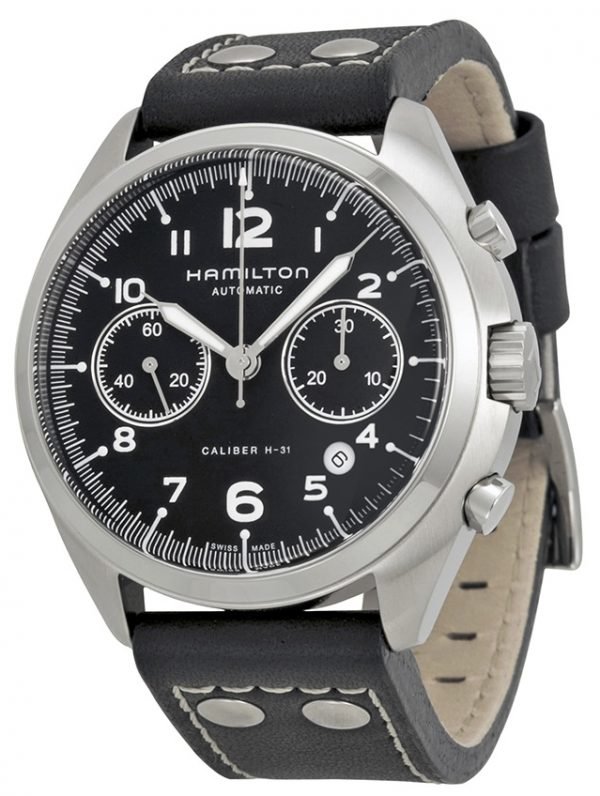 Hamilton Pilot H76416735 Kello Musta / Nahka