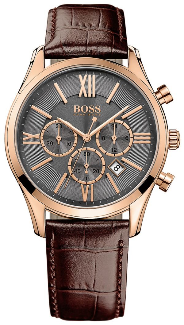 Hugo Boss Ambassador 1513198 Kello Harmaa / Nahka