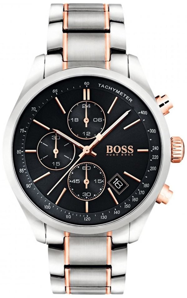 Hugo Boss Chronograph 1513473 Kello Musta / Punakultasävyinen