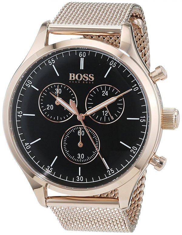 Hugo Boss Chronograph 1513548 Kello Musta / Punakultasävyinen