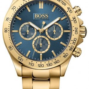 Hugo Boss Ikon 1513340 Kello Sininen / Kullansävytetty Teräs