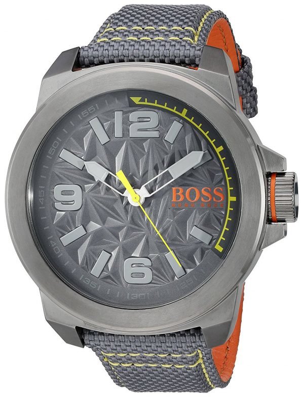 Hugo Boss New York 1513344 Kello Harmaa / Nahka