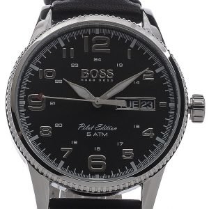 Hugo Boss Pilot Vintage 1513330 Kello Musta / Nahka