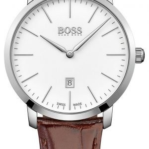 Hugo Boss Swiss Made 1513255 Kello Valkoinen / Nahka