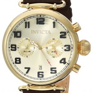 Invicta Aviator 22982 Kello Samppanja / Nahka