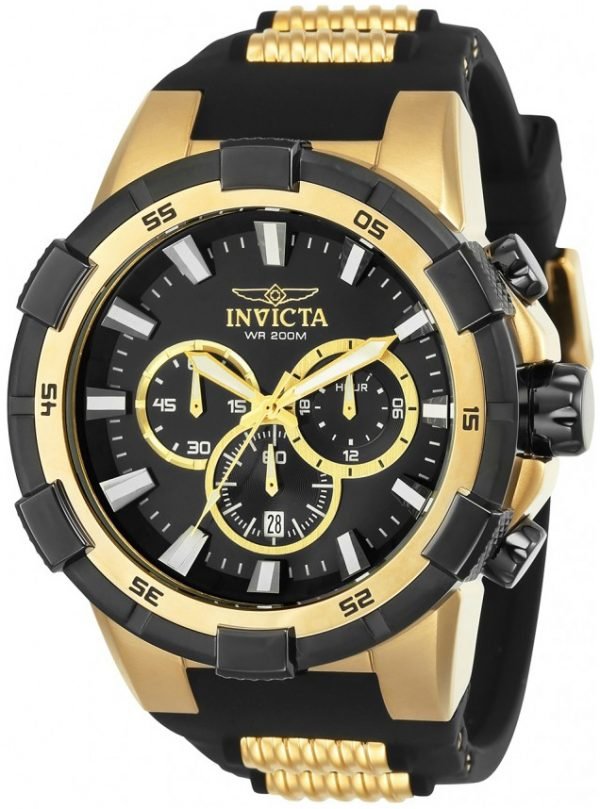 Invicta Aviator 25135 Kello Musta / Kullansävytetty Teräs