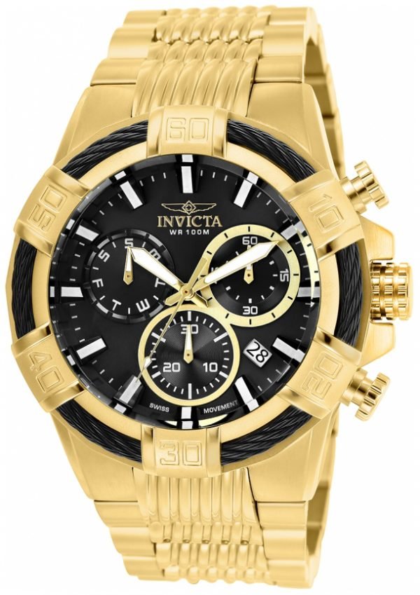 Invicta Bolt 25867 Kello Musta / Kullansävytetty Teräs