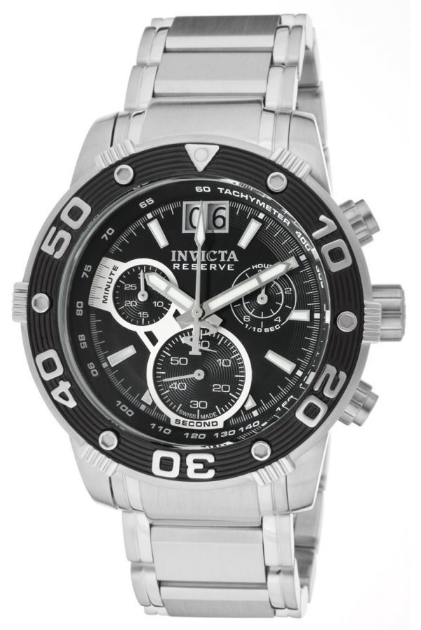 Invicta Chronograph 0760 Kello Musta / Teräs