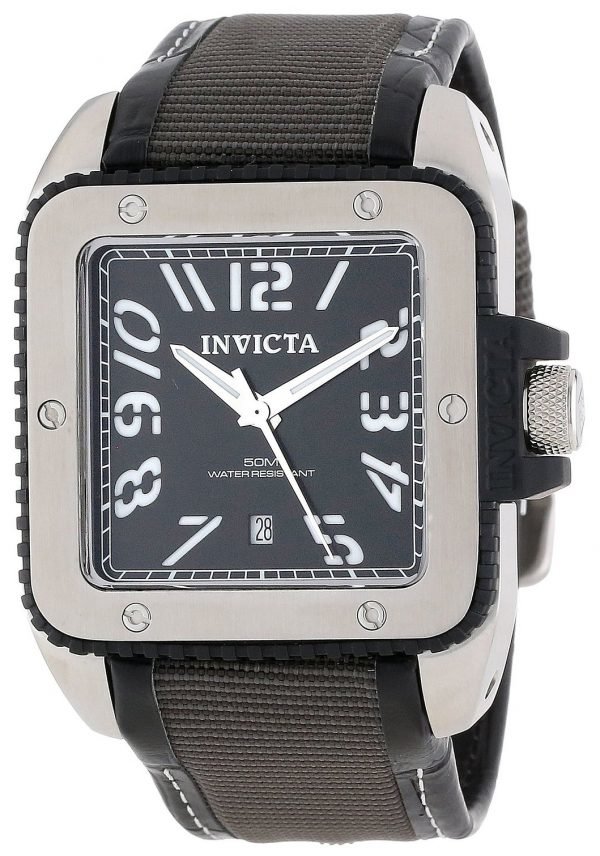 Invicta Cuadro 1455 Kello Musta / Nahka