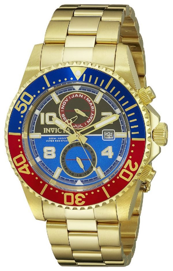 Invicta Pro Diver 18519 Kello Monivärinen / Kullansävytetty