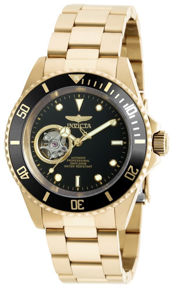 Invicta Pro Diver 20436 Kello Musta / Kullansävytetty Teräs