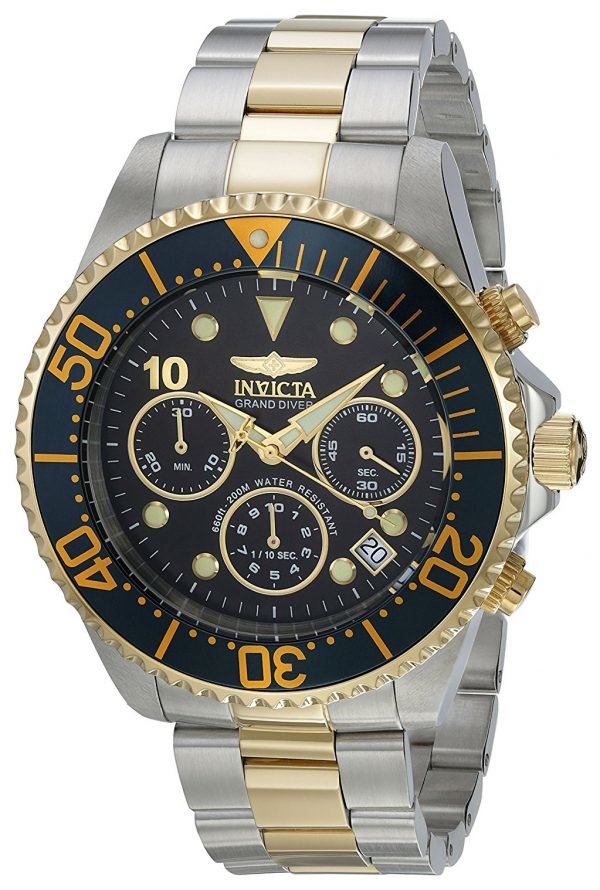 Invicta Pro Diver 22037 Kello Musta / Kullansävytetty Teräs