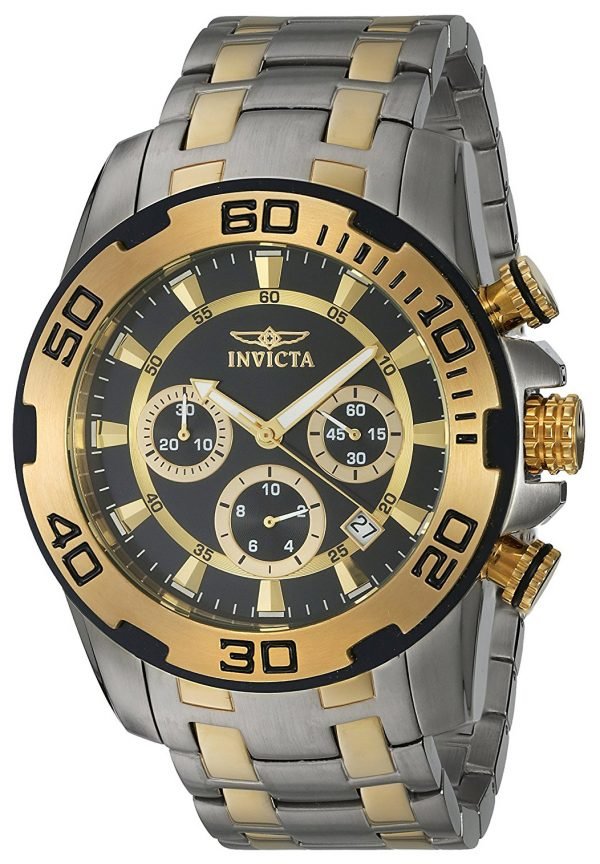 Invicta Pro Diver 22322 Kello Musta / Kullansävytetty Teräs