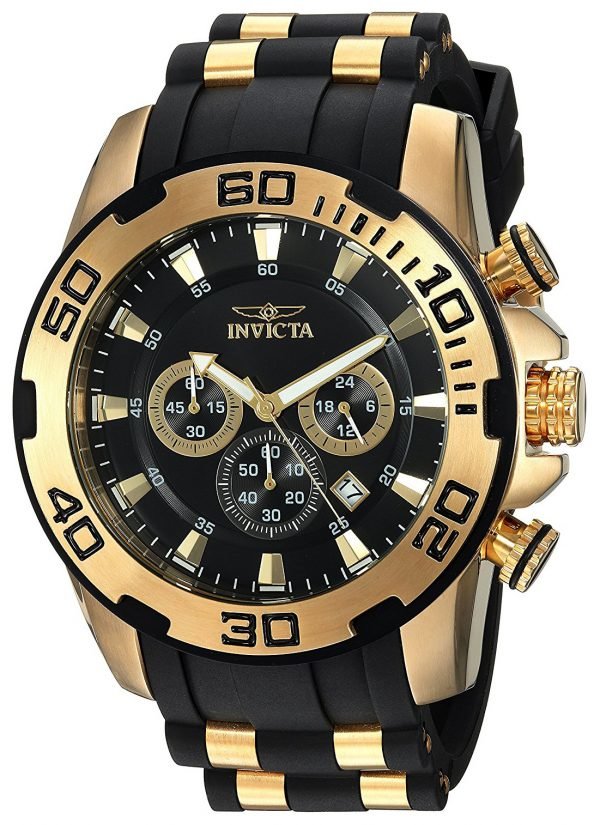 Invicta Pro Diver 22340 Kello Musta / Kullansävytetty Teräs