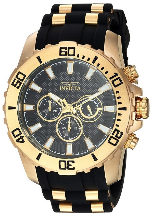 Invicta Pro Diver 22557 Kello Musta / Kullansävytetty Teräs