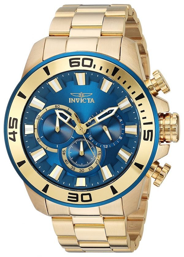 Invicta Pro Diver 22587 Kello Sininen / Kullansävytetty Teräs